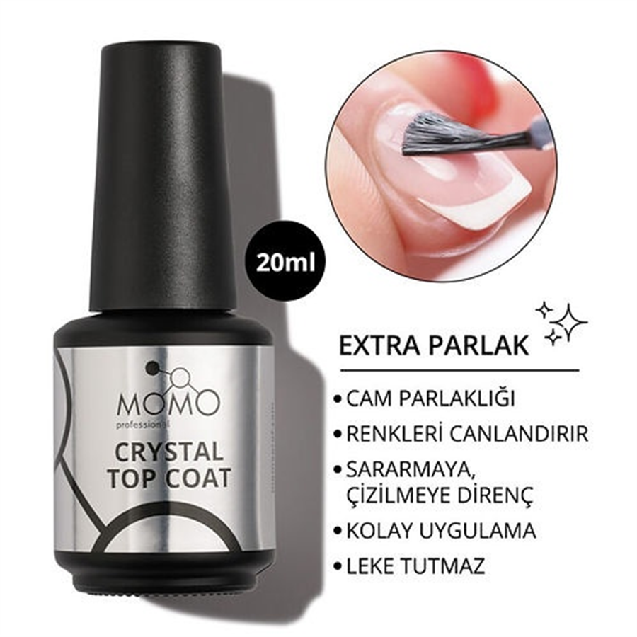 Kalıcı Oje İçin Crystal Top Coat, Nano Fırçalı, 20 ml