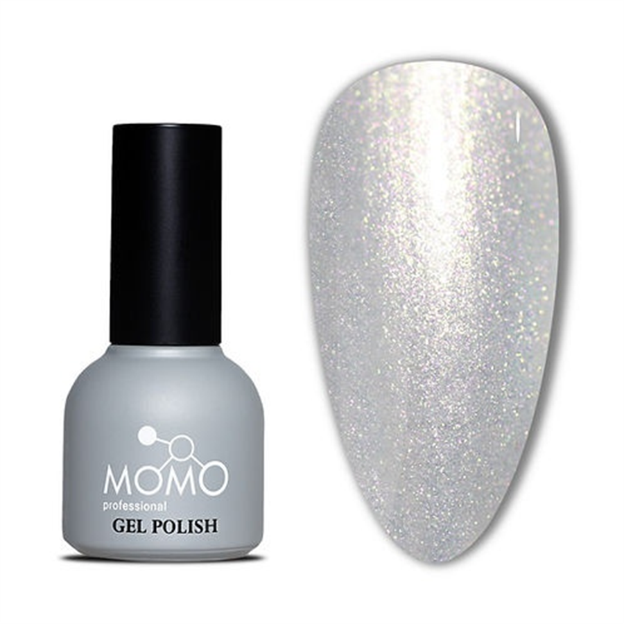 MOMO Holografik Kalıcı Oje SL01, Rakı Beyazı Altın Simli, 10 ml