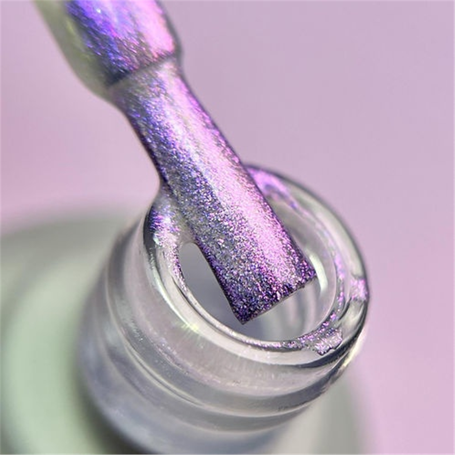 MOMO Holografik Kalıcı Oje SL03, Rakı Beyazı Pembe Mor Simli, 10 ml