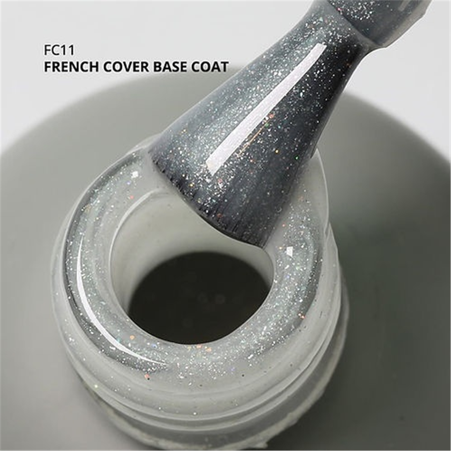 MOMO Kalıcı Oje French Cover Rubber Base Coat FC11, Işıltılı Rakı Beyazı, 10 ml