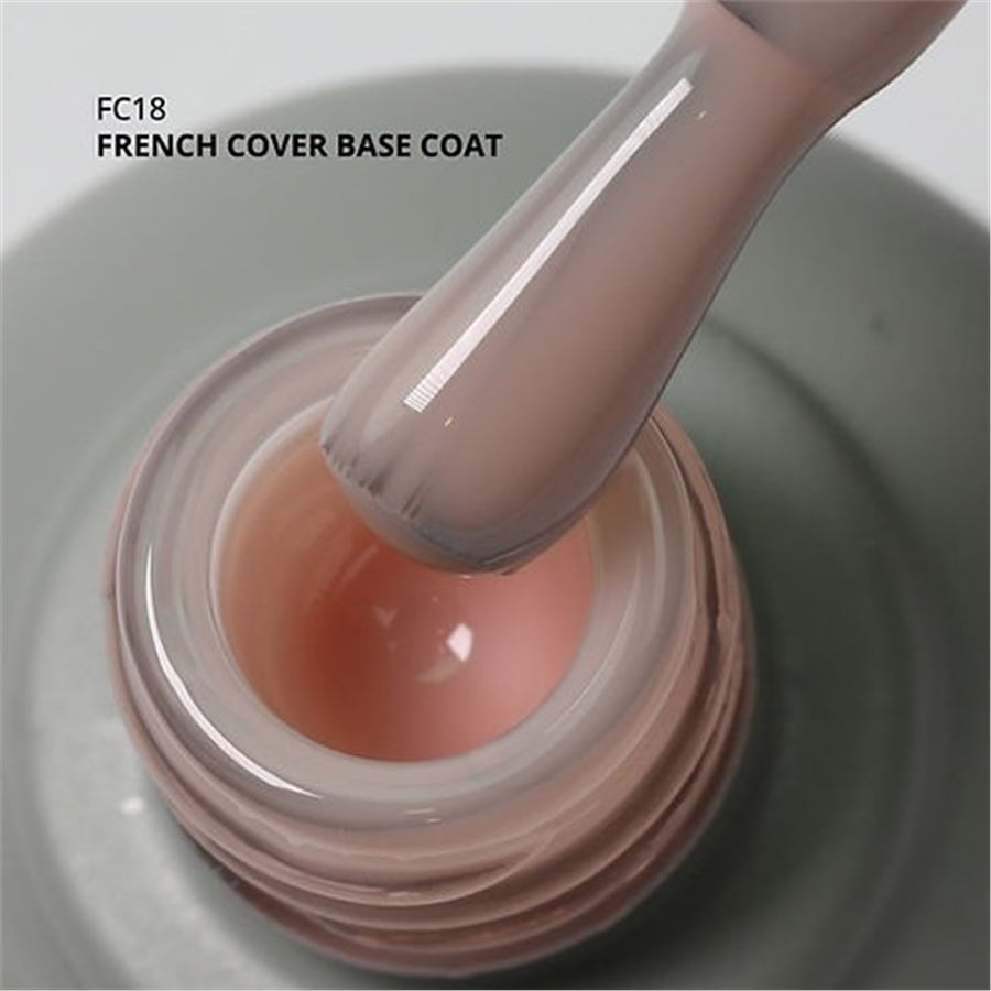 MOMO Kalıcı Oje için French Cover Rubber Base Coat FC18, Açık Pudra Pembe, 10 ml