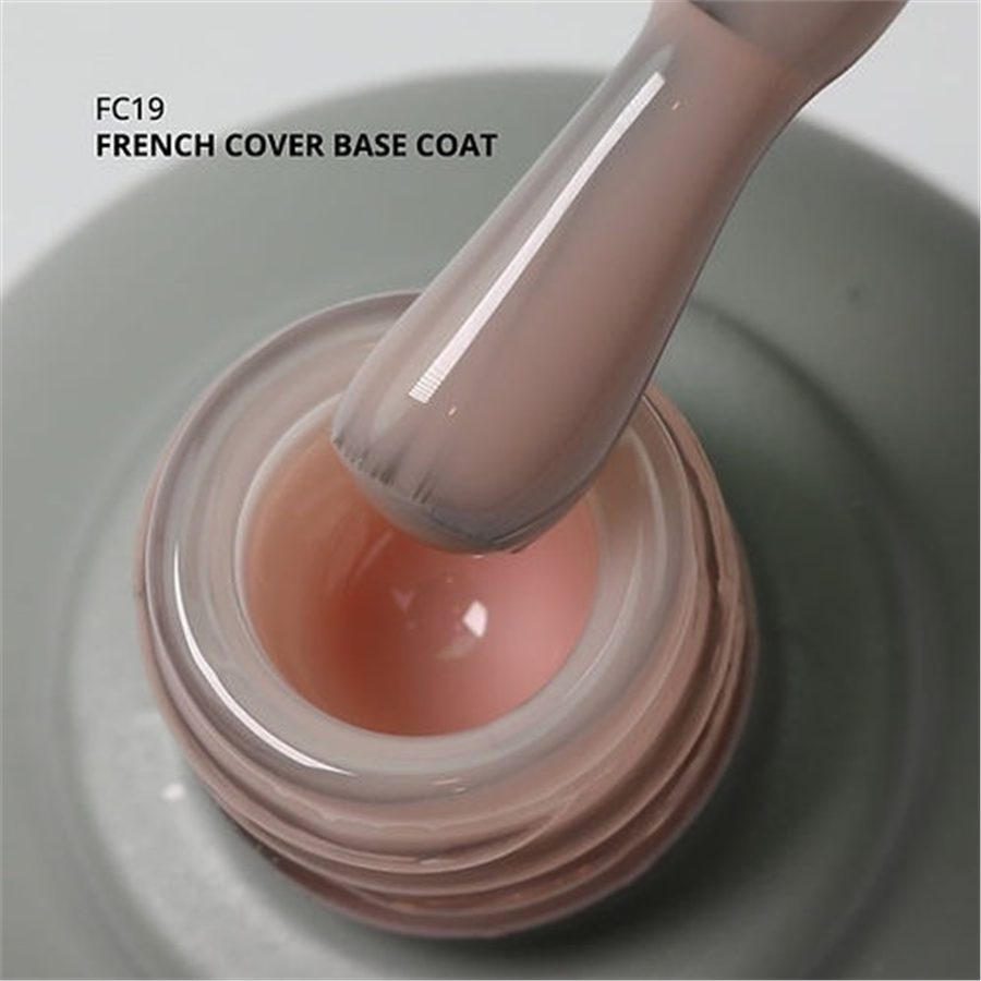 MOMO Kalıcı Oje için French Cover Rubber Base Coat FC19, Pudra Pembe, 10 ml