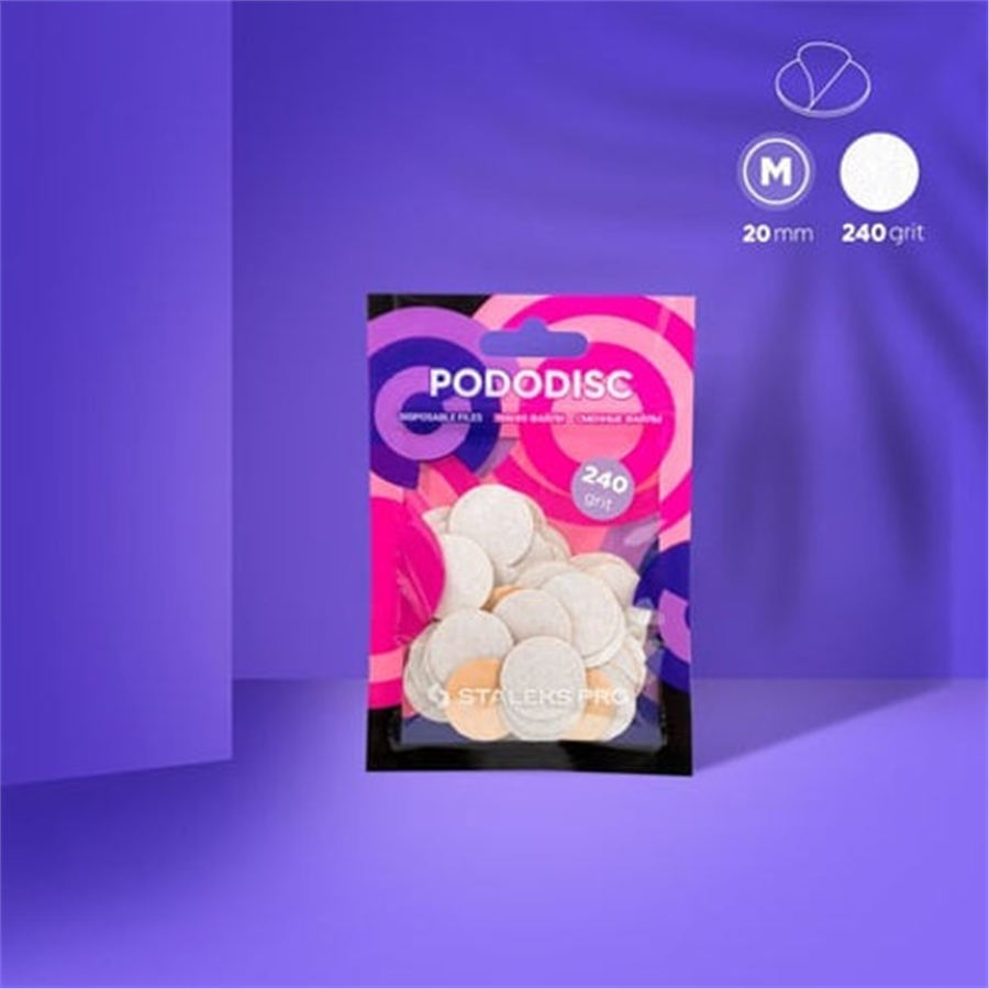 PODODISC STALEKS PRO M Pedikür Disk İçin Yedek Beyaz Törpüler, 240 Grit (50 Adet
