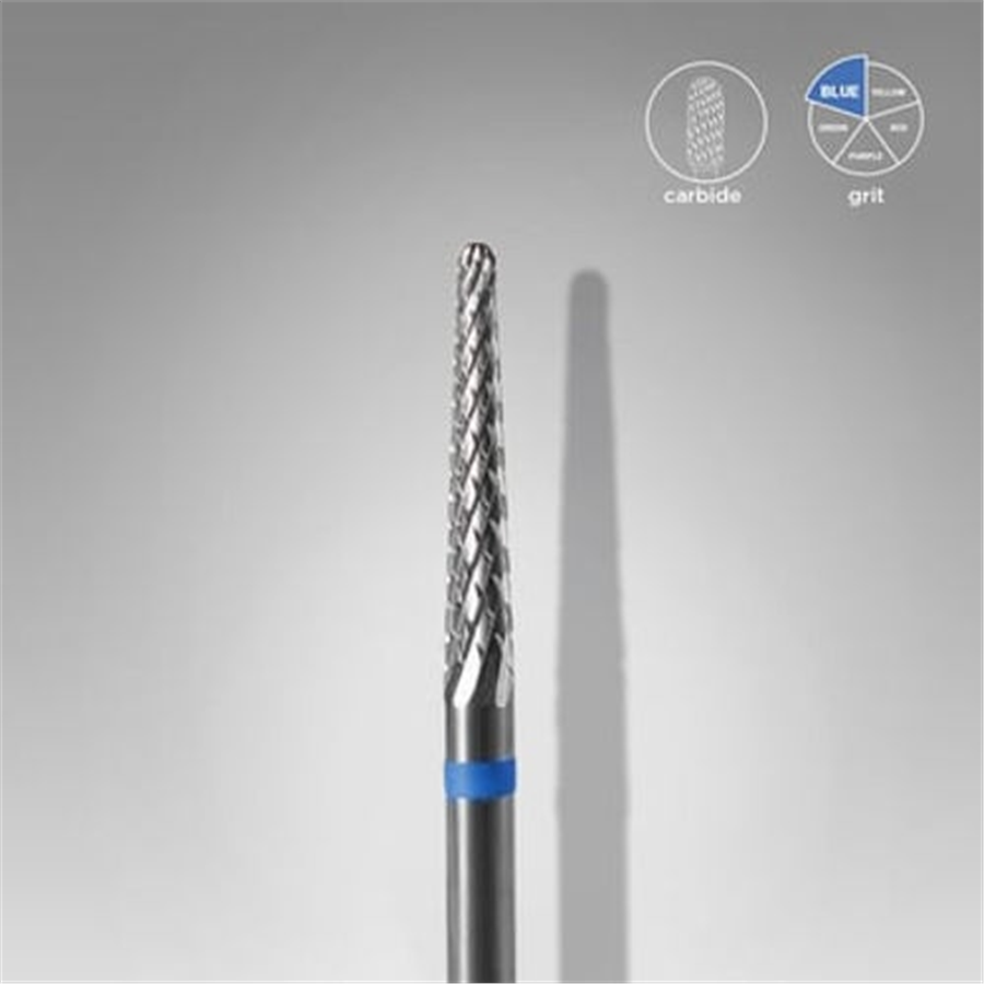 Sert Alaşım Koni Freze, Mavi, Çap 2,3 mm / Çalışma Kısmı 14 mm