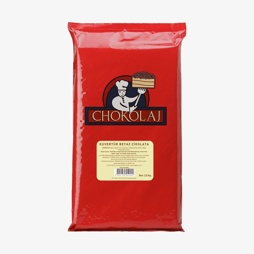 Chokolaj Beyaz Kuvertür 2,5 kg