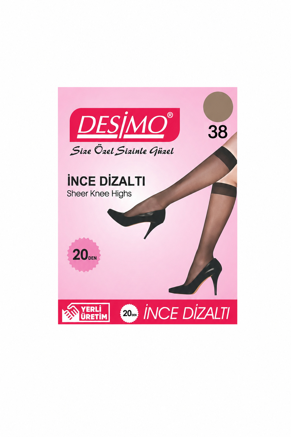20 Denye Kadın İnce Mat Diz Altı Pantolon Çorabı – 24 Çift - Bronz (38)