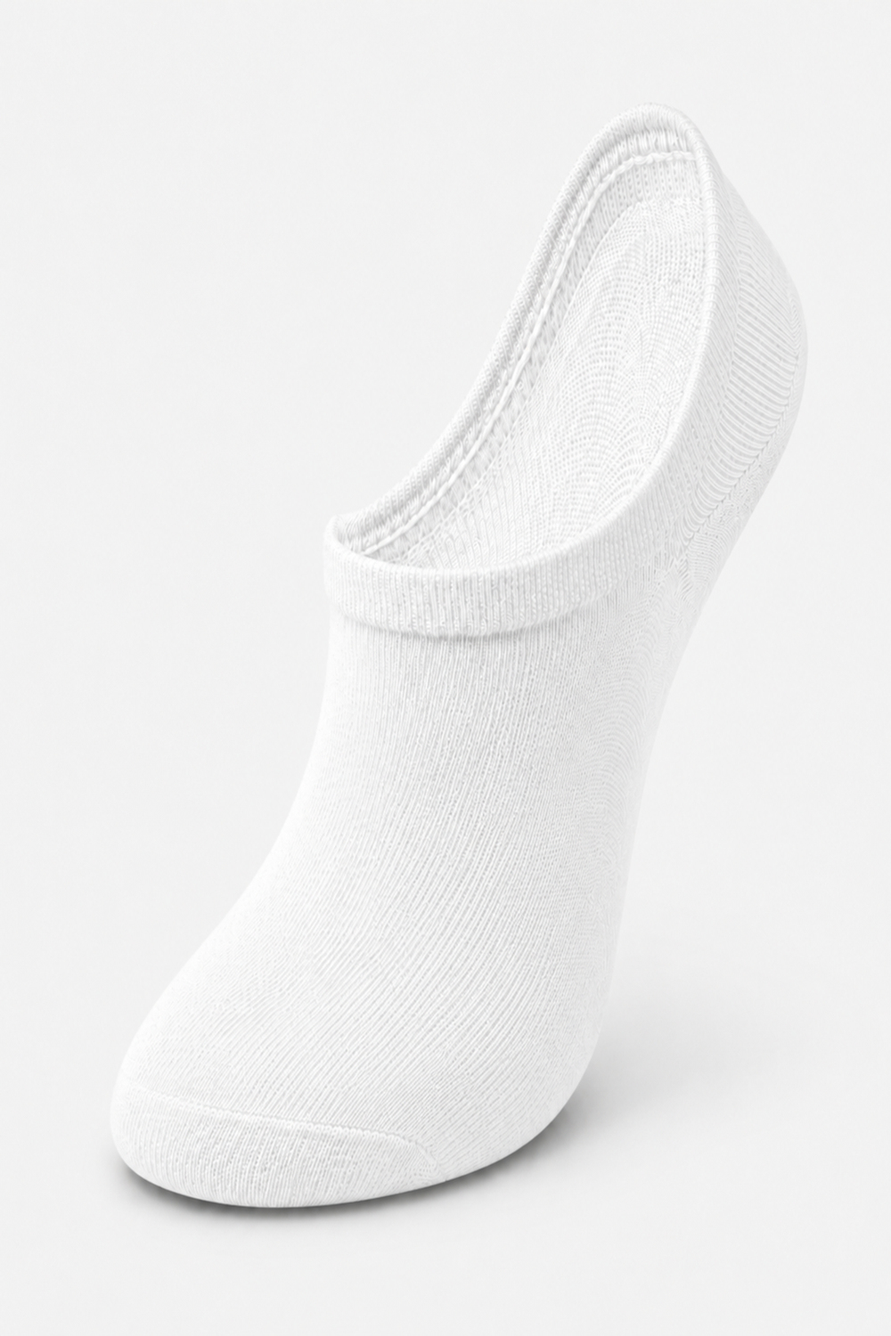 Erkek Bambu Dikişsiz 4 Mevsim Görünmez Sneaker Çorabı – BEYAZ