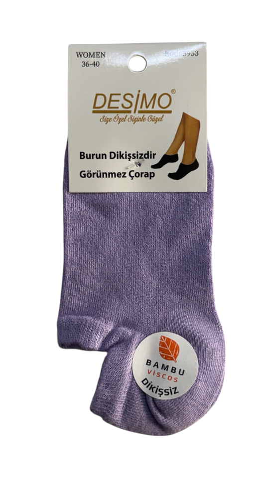 Kadın Bambu Dikişsiz Görünmez Babet ve Sneaker Çorabı – LİLA