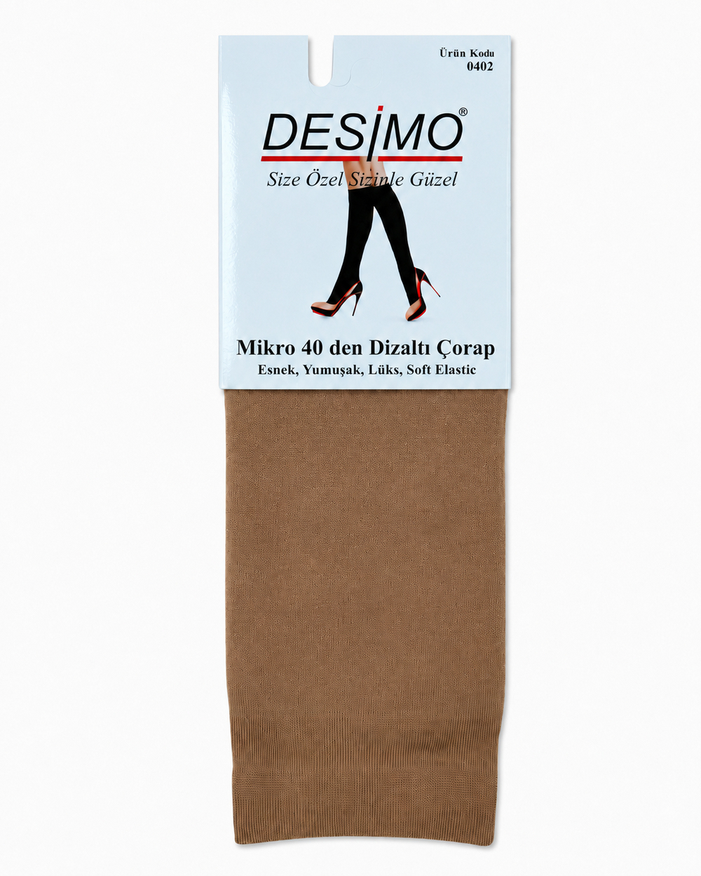 Micro 40 Denye Kadın Mikrofiber Orta Kalın Diz Altı Pantolon Çorabı – 12 Çift - Bronz (38)