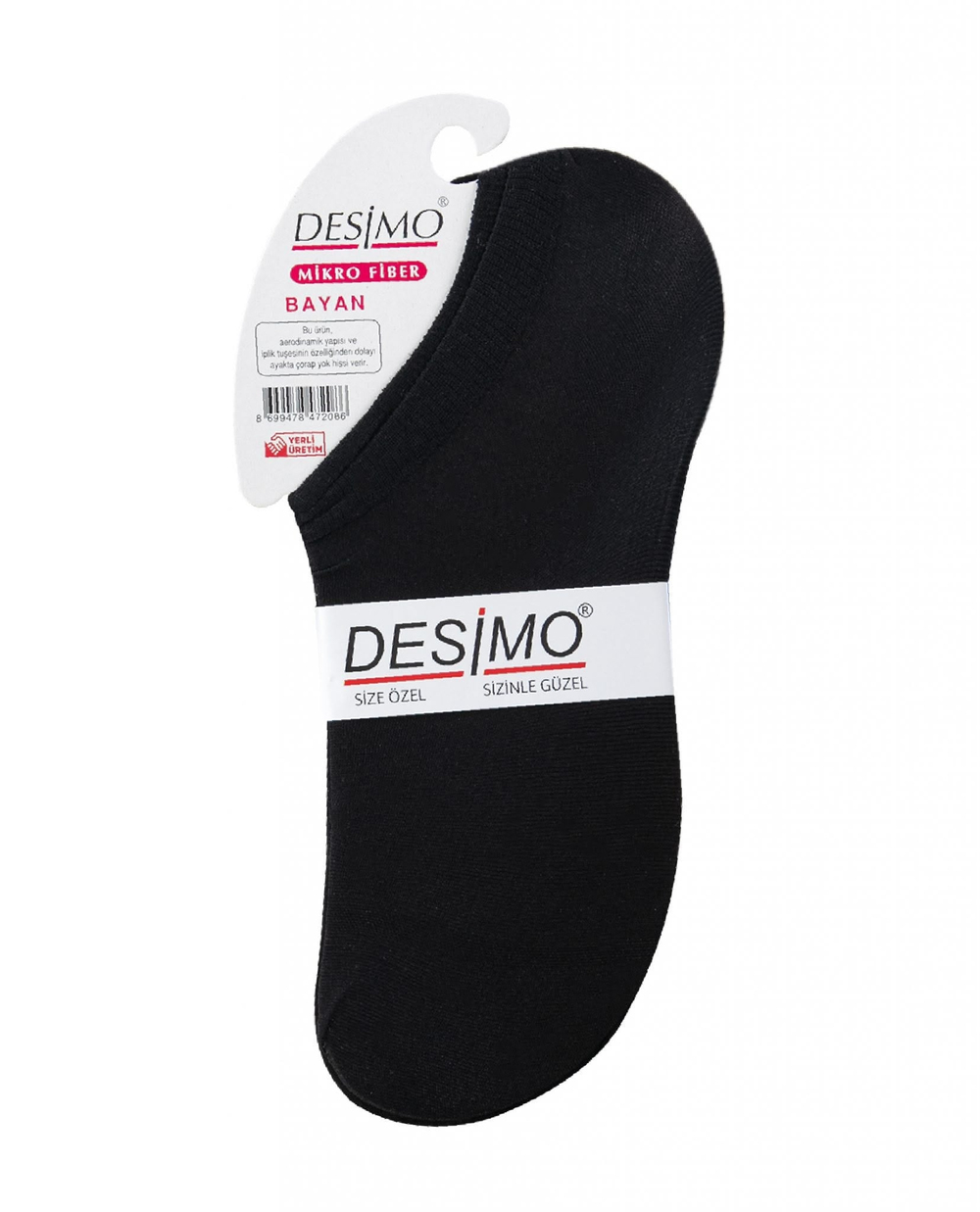 Micro 40 Denye Kadın Mikrofiber Orta Kalın Sneaker Çorabı – 12 Çift - SİYAH (500)
