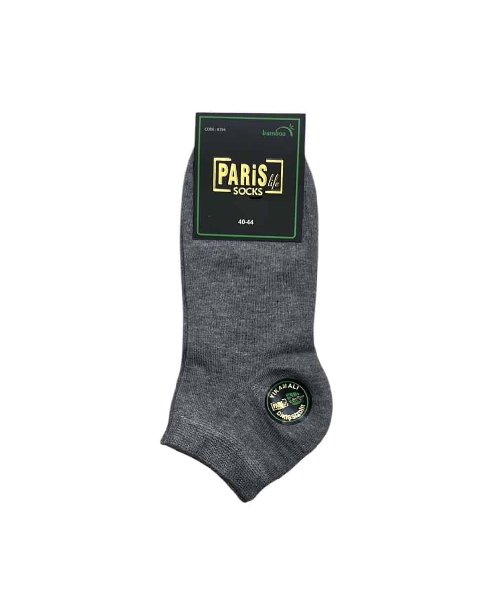 Premium Erkek Bambu Dikişsiz 4 Mevsim Patik Çorap – 12 Çift - GRİ