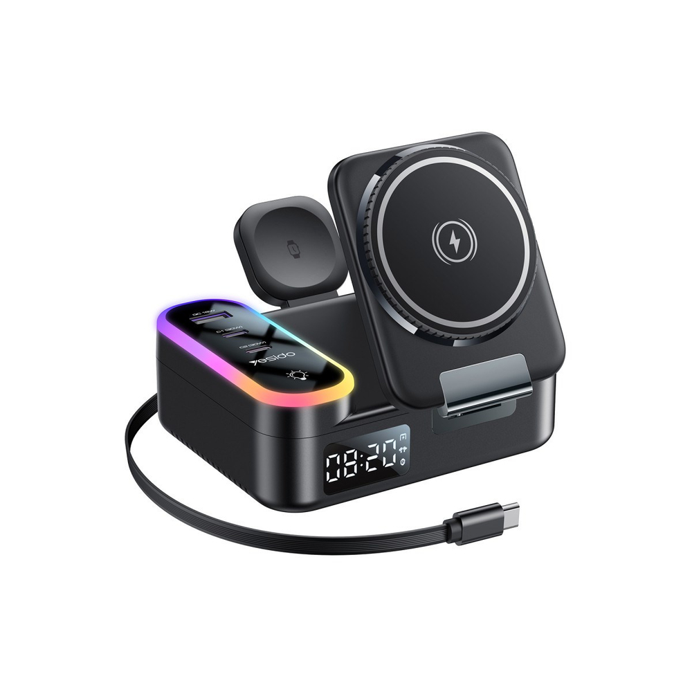 Yesido DS38 8in1 RGB Kablosuz Şarj İstasyonu
