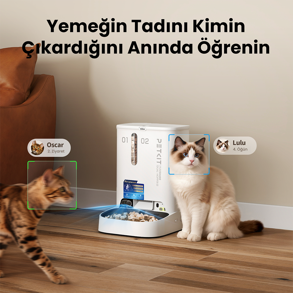 Petkit Yumshare Kameralı Çift Hazneli Akıllı Mama Kabı 2