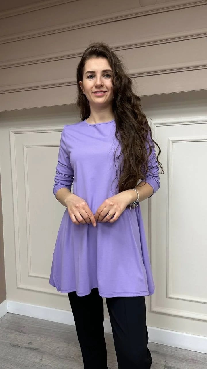 Cloche CL3002 Lila Uzun Kol Basic Bluz