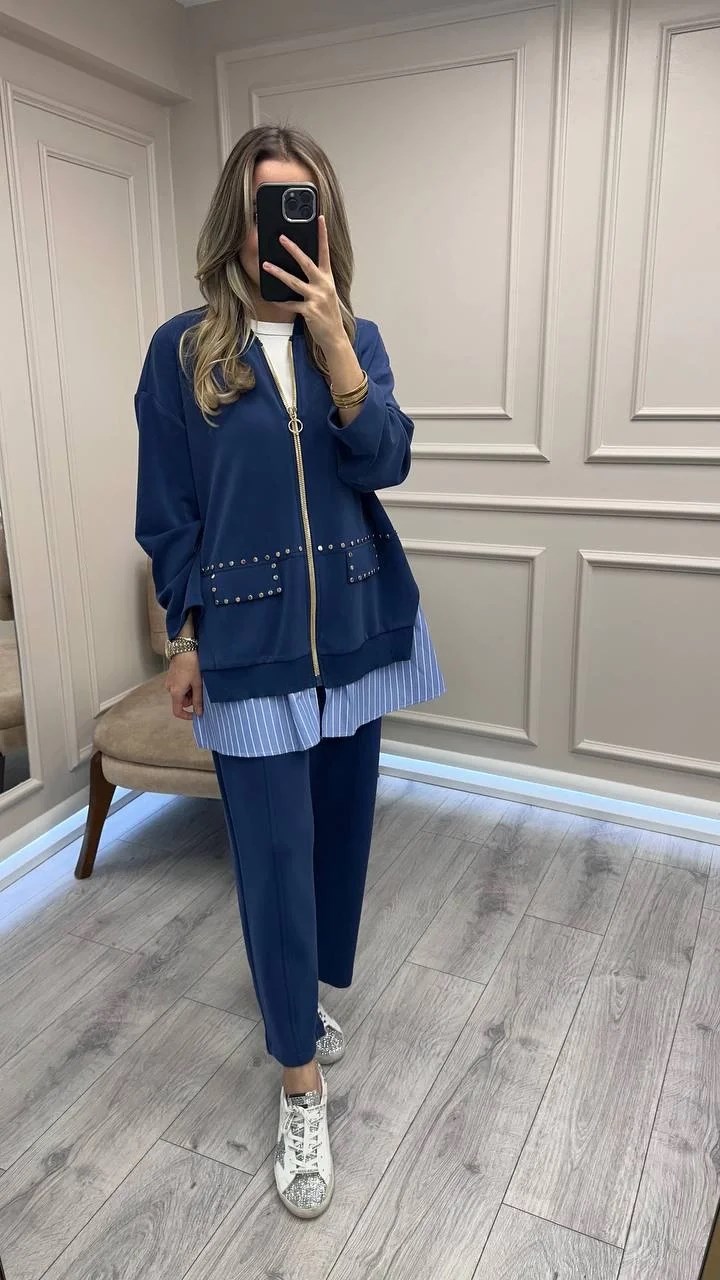 Ghisa 26KGSTKM4066 Sax Gömlek Detaylı Takım