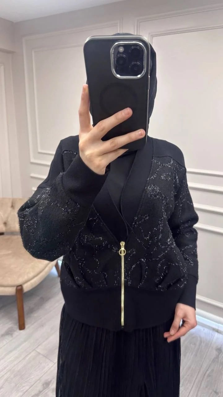 Ghisa 26KÖRHRK3353 Siyah Simli Hırka