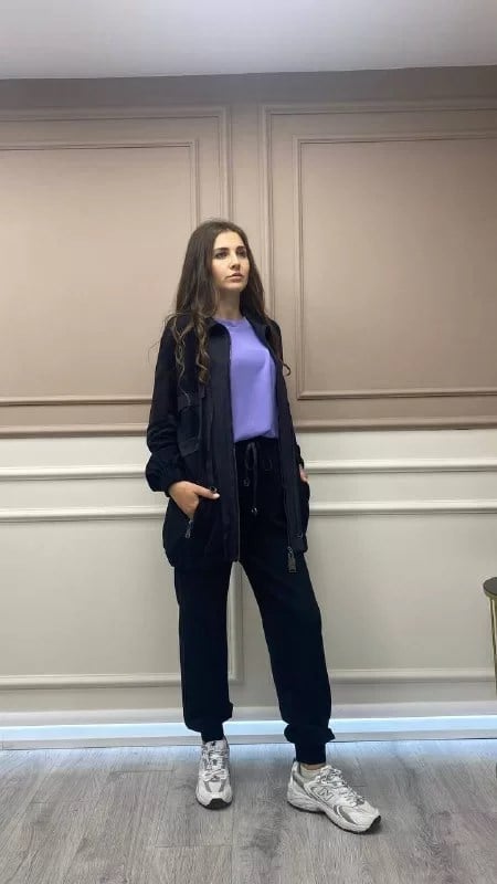 Hukka Design 060019 Siyah Fermuarlı Ceket