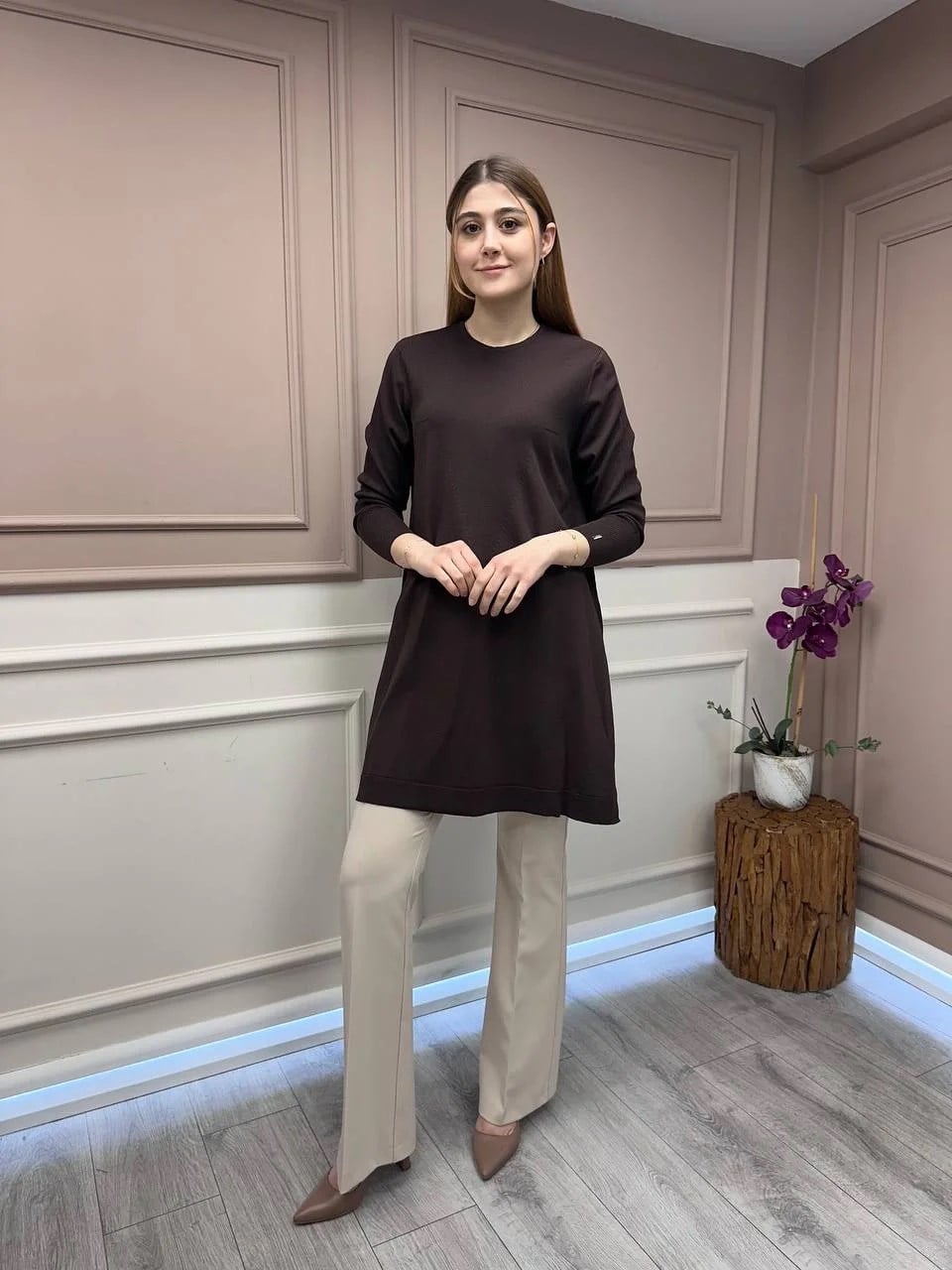 İnvee 6222 Kahve Triko Tunik