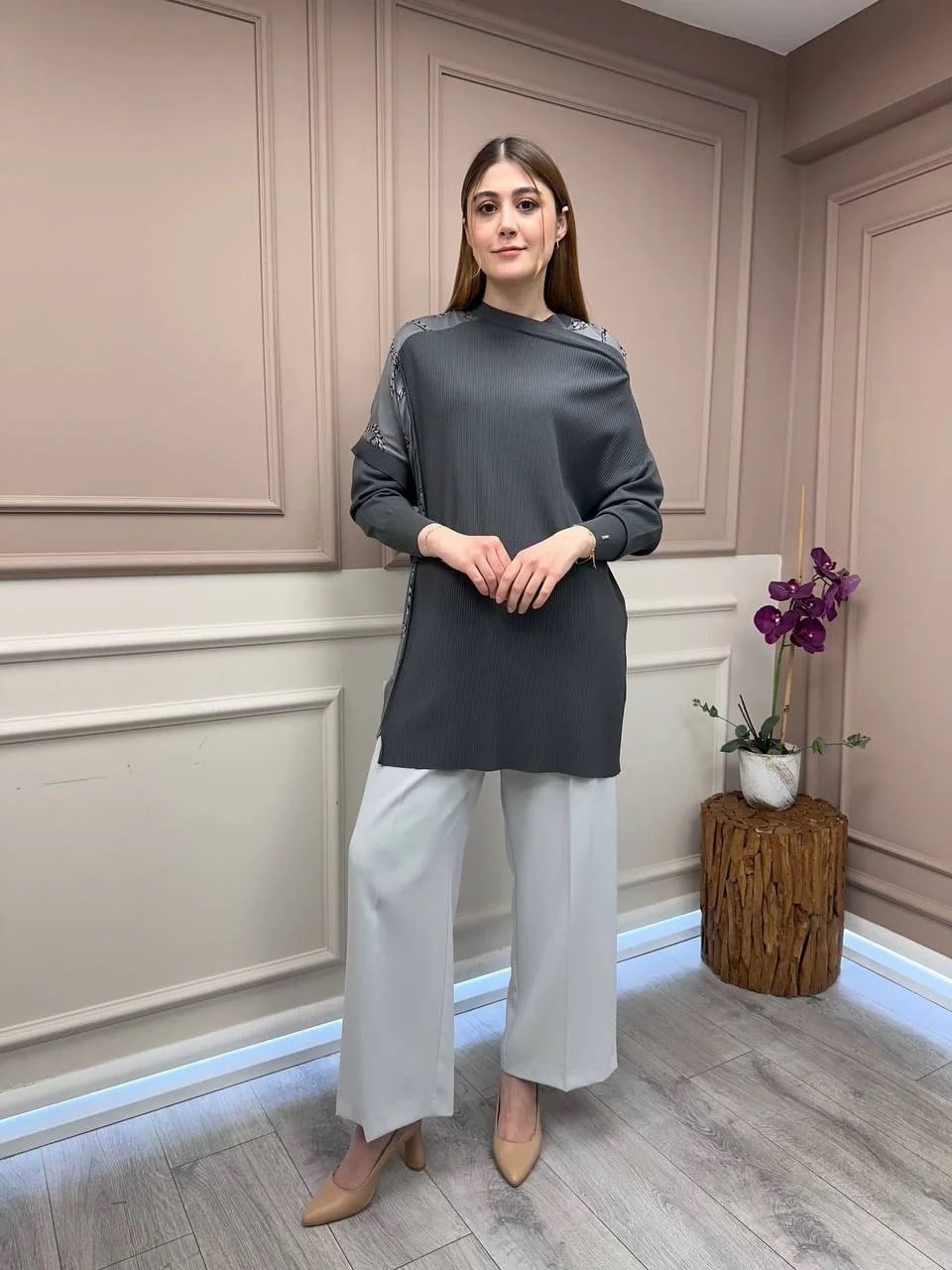 İnvee 6250 Antrasit Triko Tunik