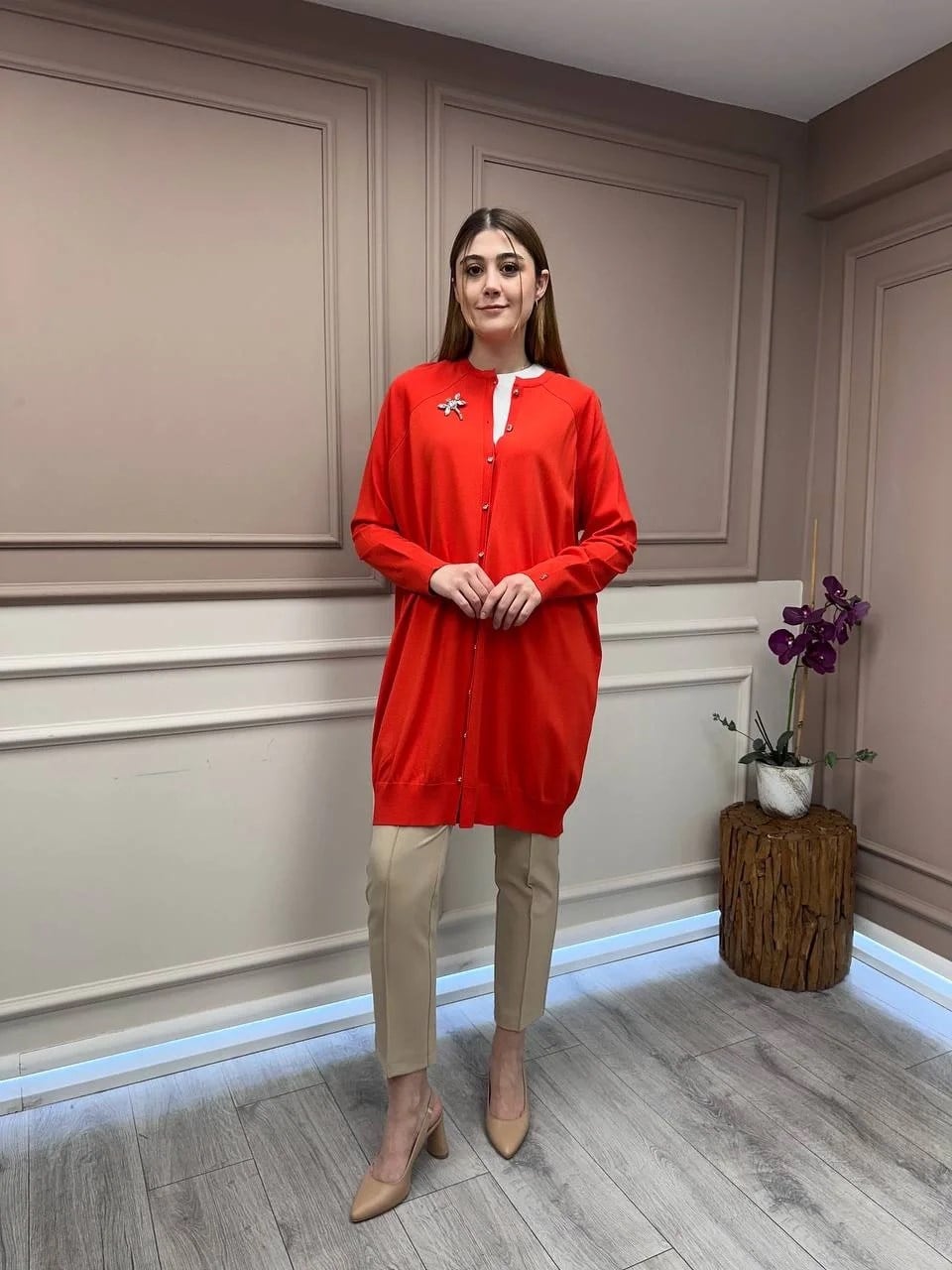 İnvee 6283 Oranj Yusufçuk Hırka