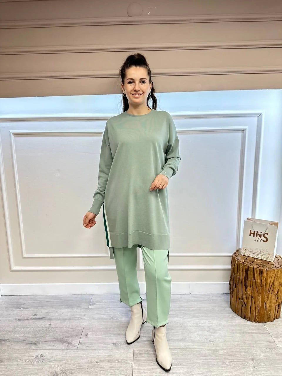 İnvee 6367 Küfrengi Yanı Renkli Şerit Detaylı Triko