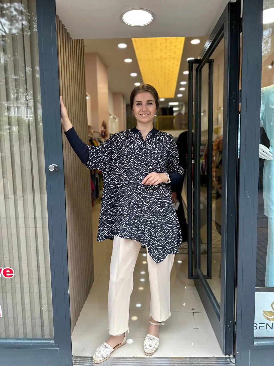 İnvee 6452 Lacivert Desenli Tunik