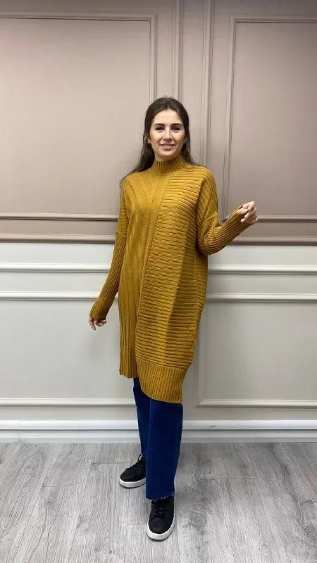 İnvee 6711 Sarı Yünlü Tunik