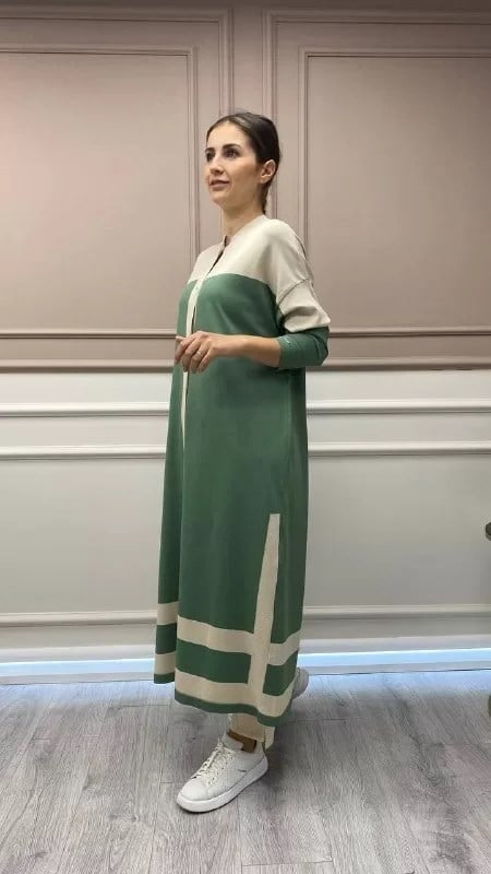 İnvee 6804 Taş Uzun Triko Hırka