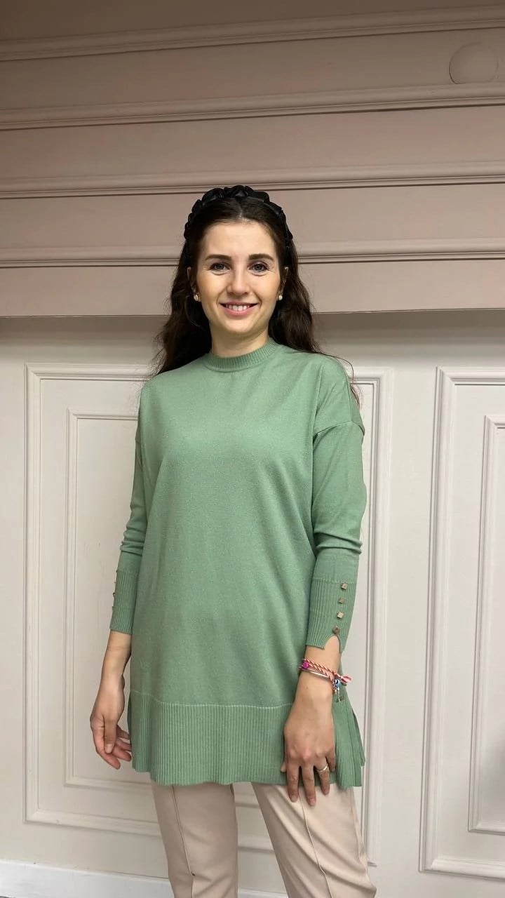 İnvee 6882 Çağla Bilek Detaylı Triko