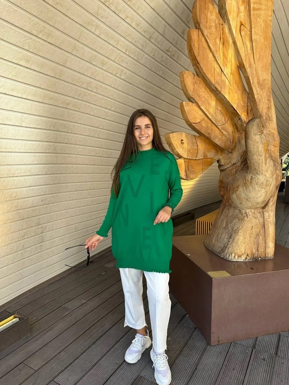 İnvee 6890 Benetton Baskılı Triko Tunik