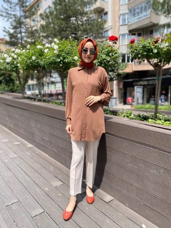 İnvee 6926 Kahve Penye Tunik