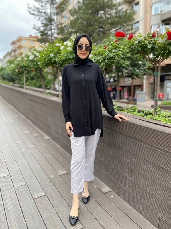 İnvee 6926 Siyah Penye Tunik
