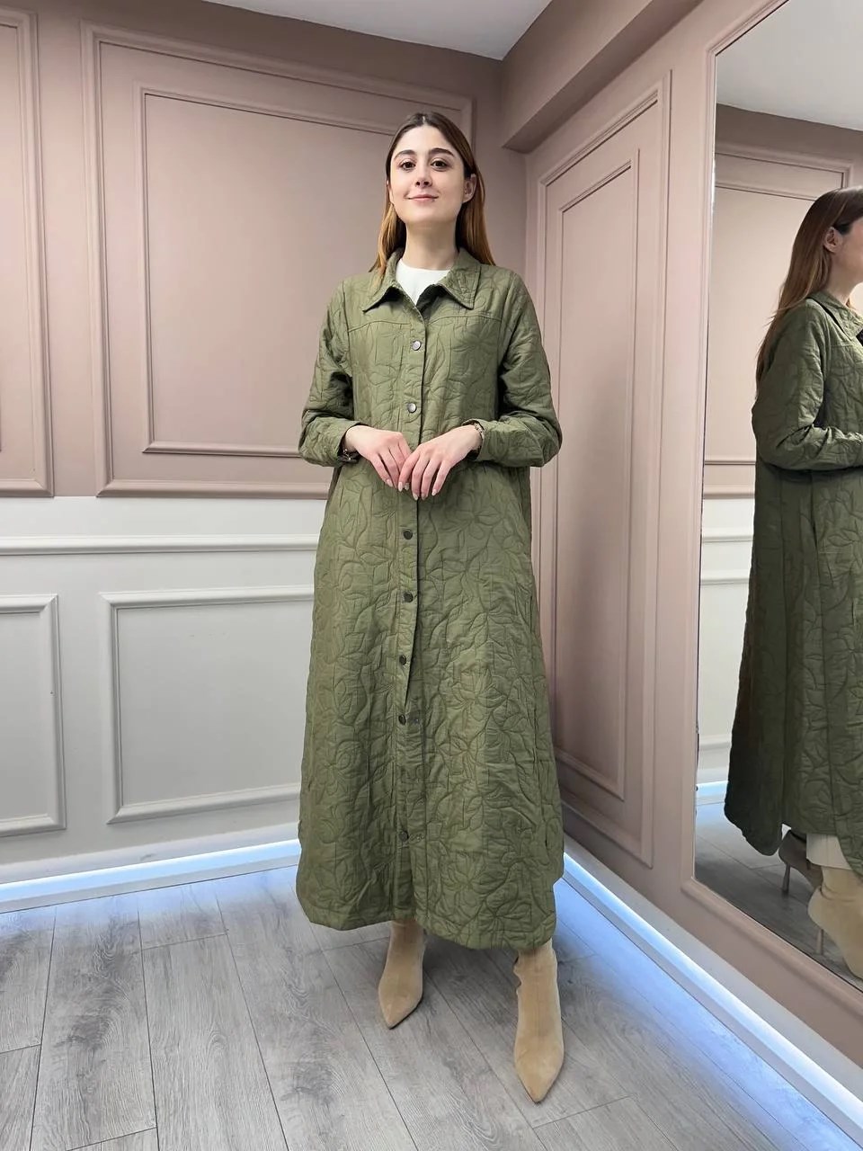 İnvee 7039 Haki Çıtçıtlı Kap