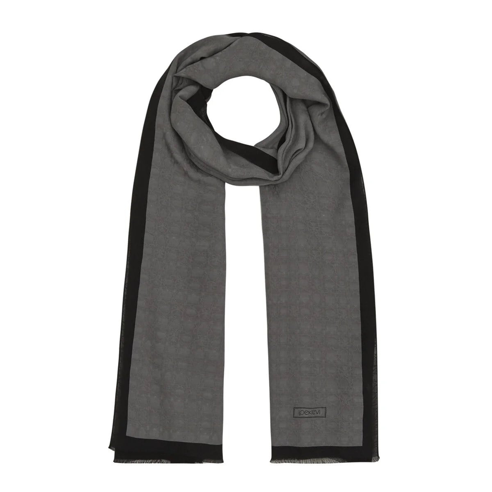 İpekevi 04356 Gümüş Dört Mevsim Monogram Şal