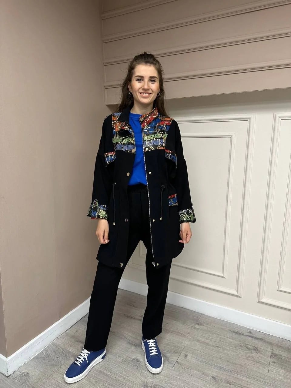 Lisa Exclusive AE0013 Siyah Brokar Dik Yaka Takım
