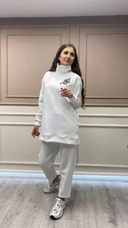 Missemramiss T3737 Ekru Scuba Tunik
