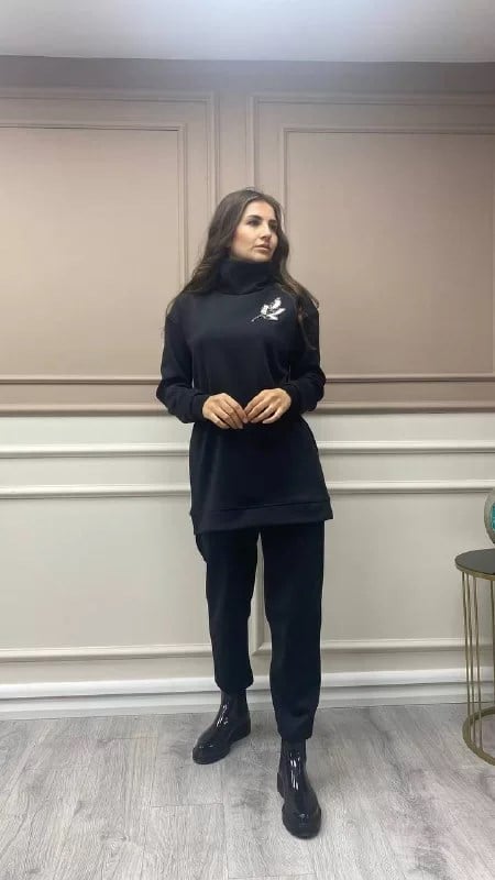 Missemramiss T3737 Siyah Scuba Tunik