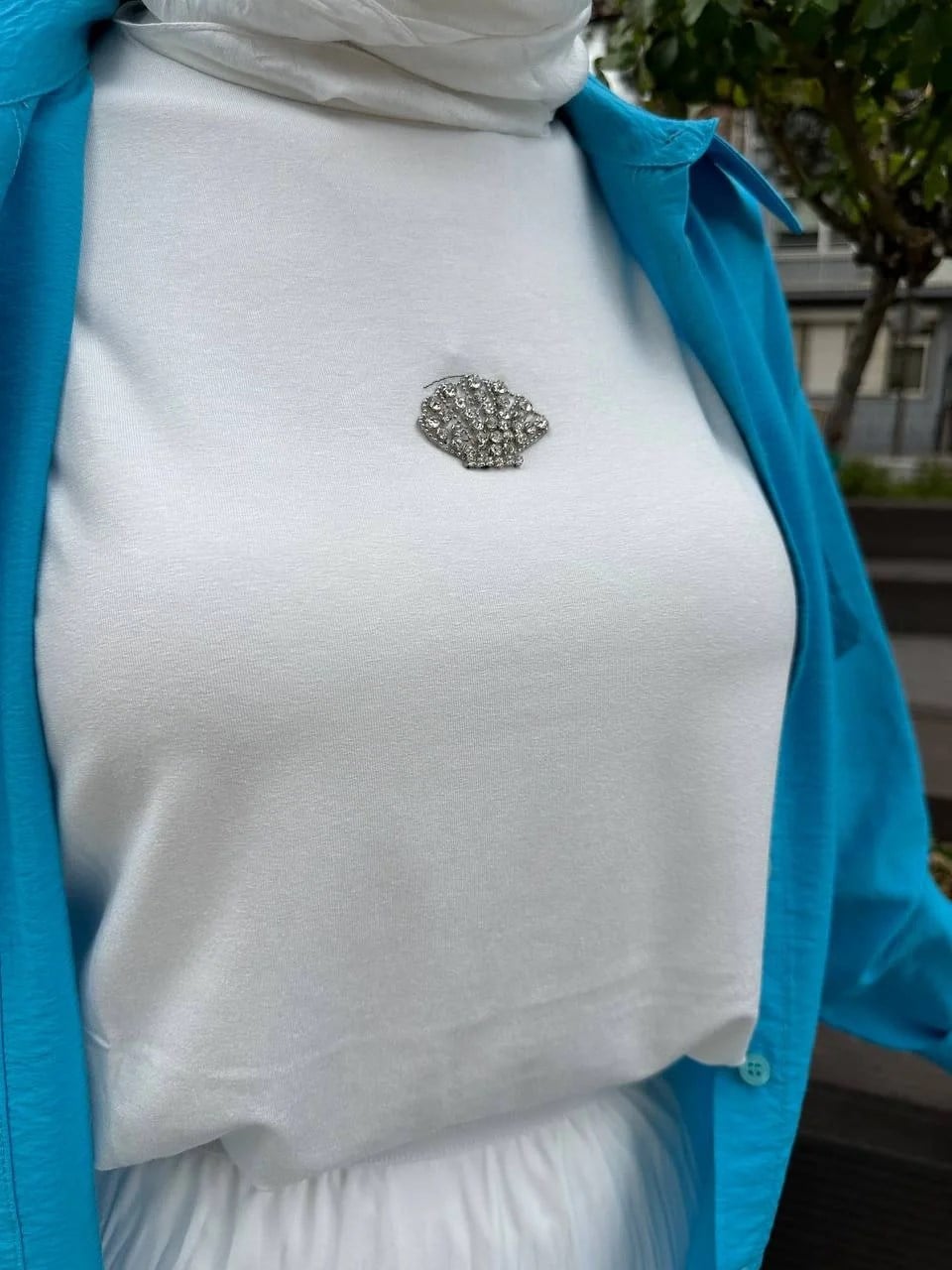 Missemramiss T4491 Ekru Aksesuarlı Tişört