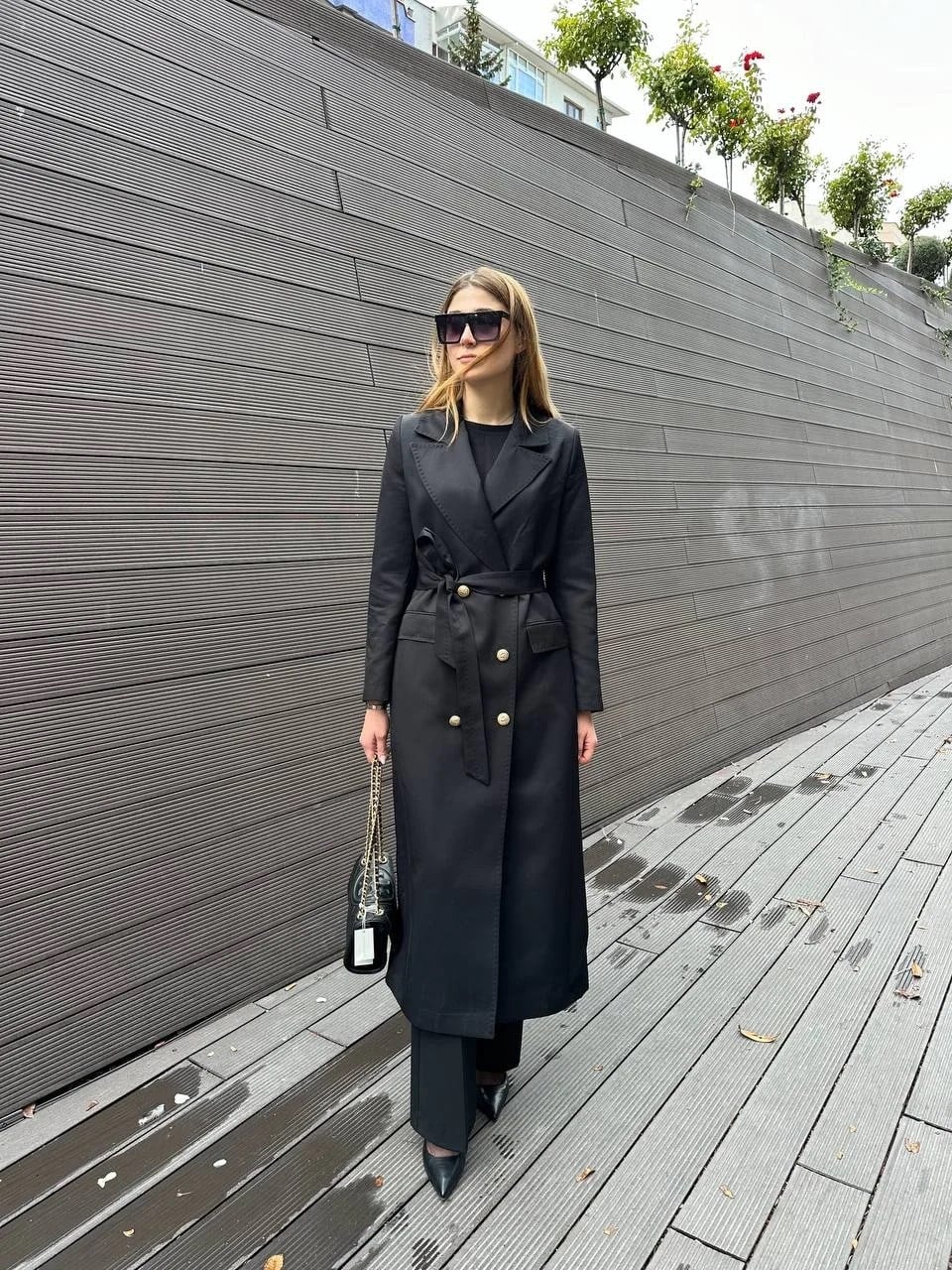 Missemramiss T4551 Siyah Rosa Blazer Trençkot