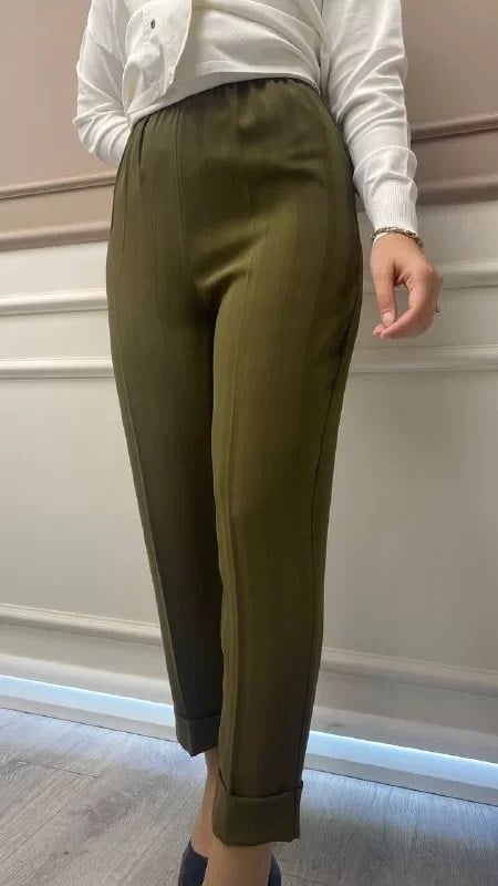 Misswhence 32108 Yeşil Kumaş Pantalon