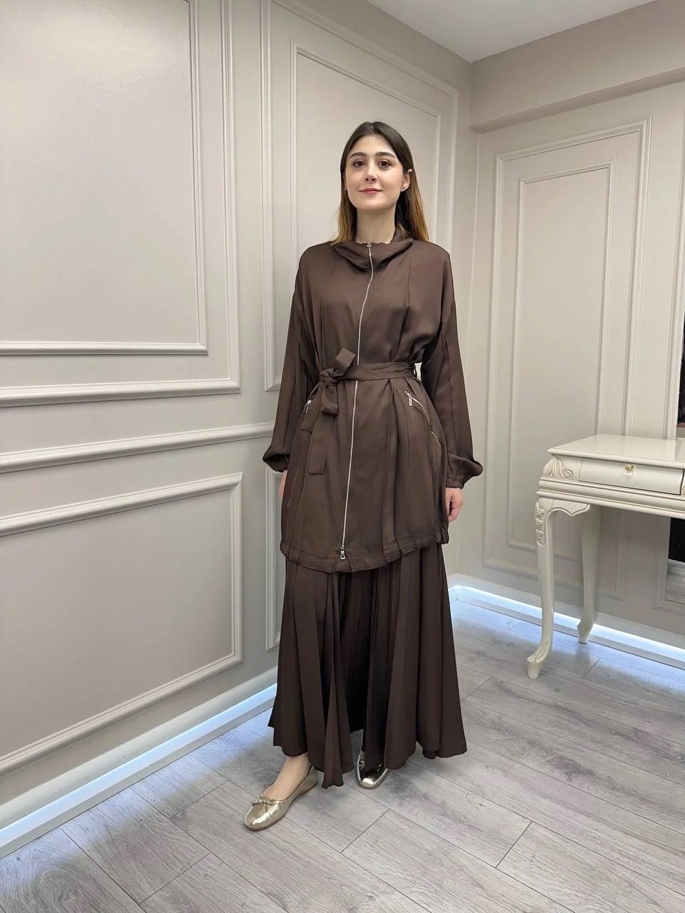 Misswhence 39203 Kahverengi Etek Takım