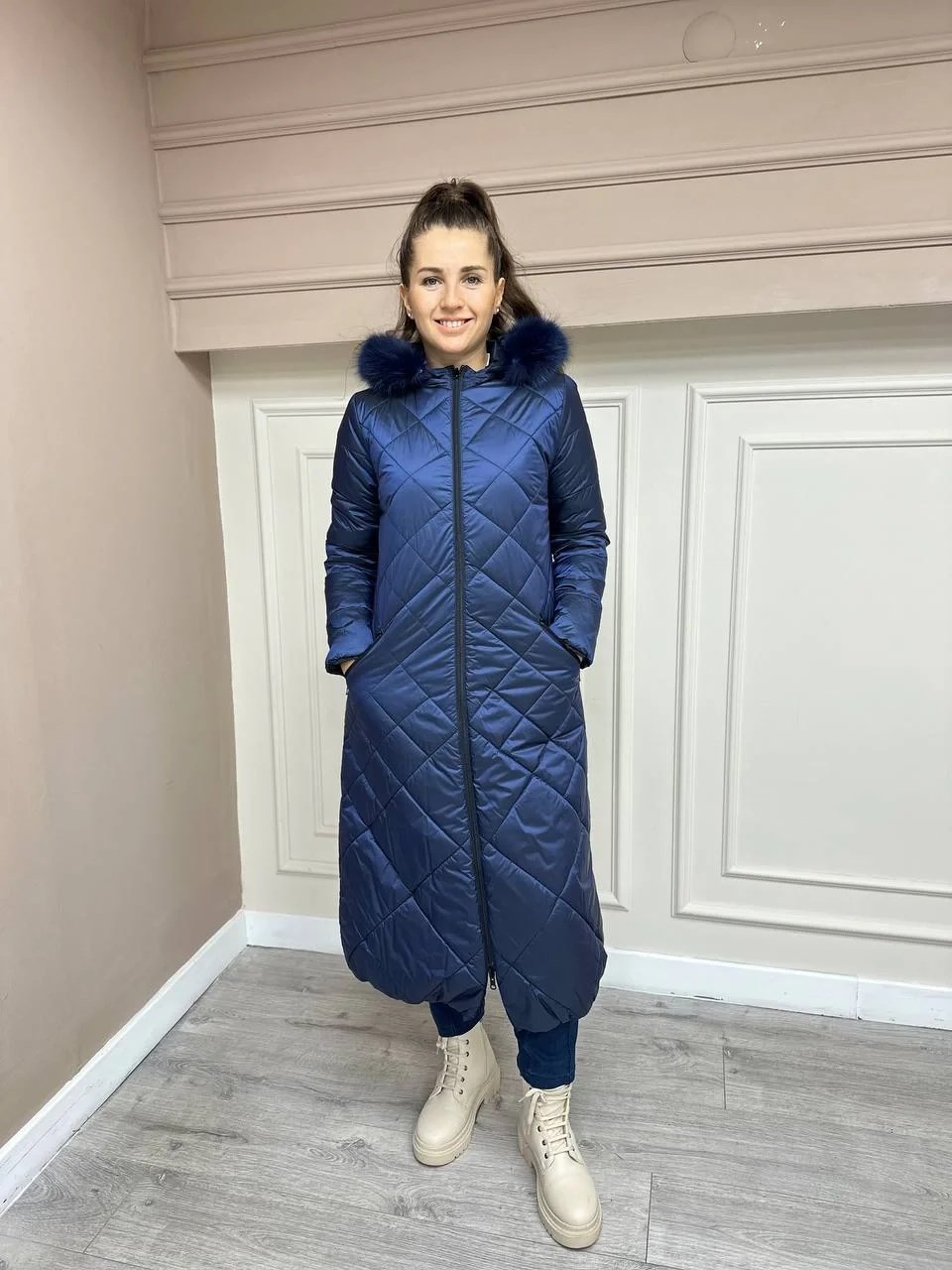 Ncl 23533 Siyah-Lacivert Çift Taraflı Şişme Parka
