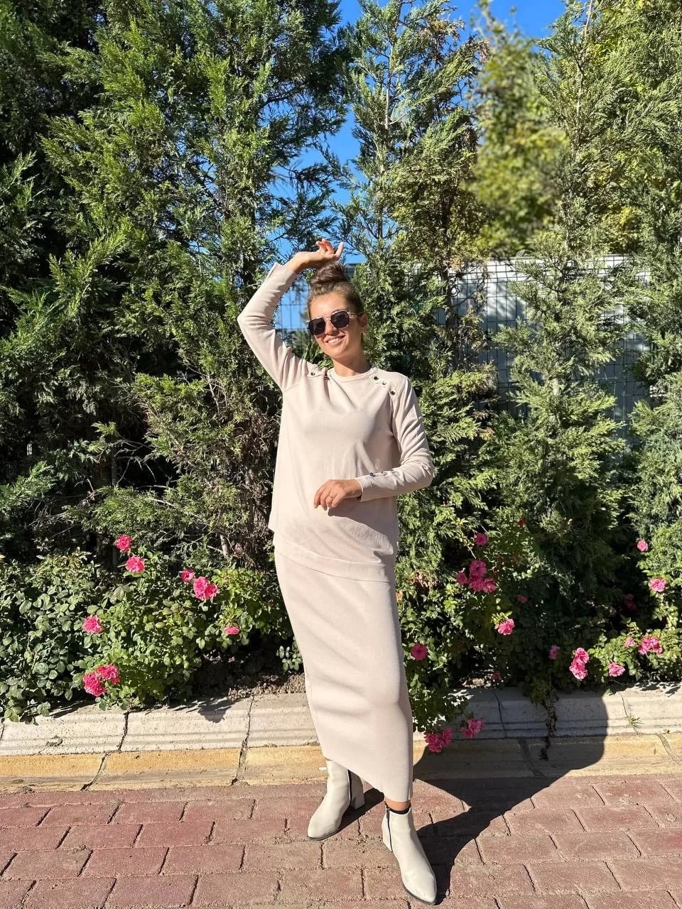 Nuss Triko 23K-602 Bej Triko Etekli Takım