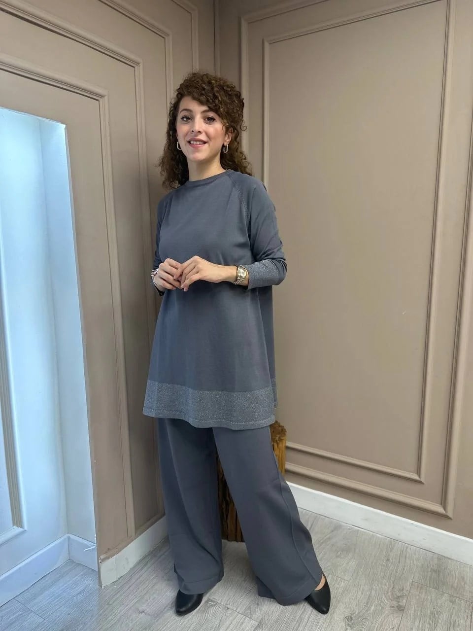 Nuss Triko 23K-604TKM Gri İkili Triko Takım