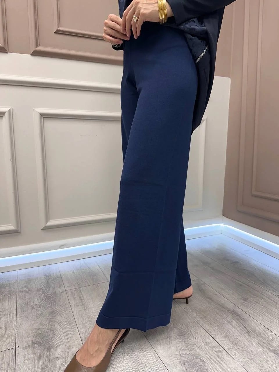 Nuss Triko 25K002 Lacivert Merserize Triko Pantolon