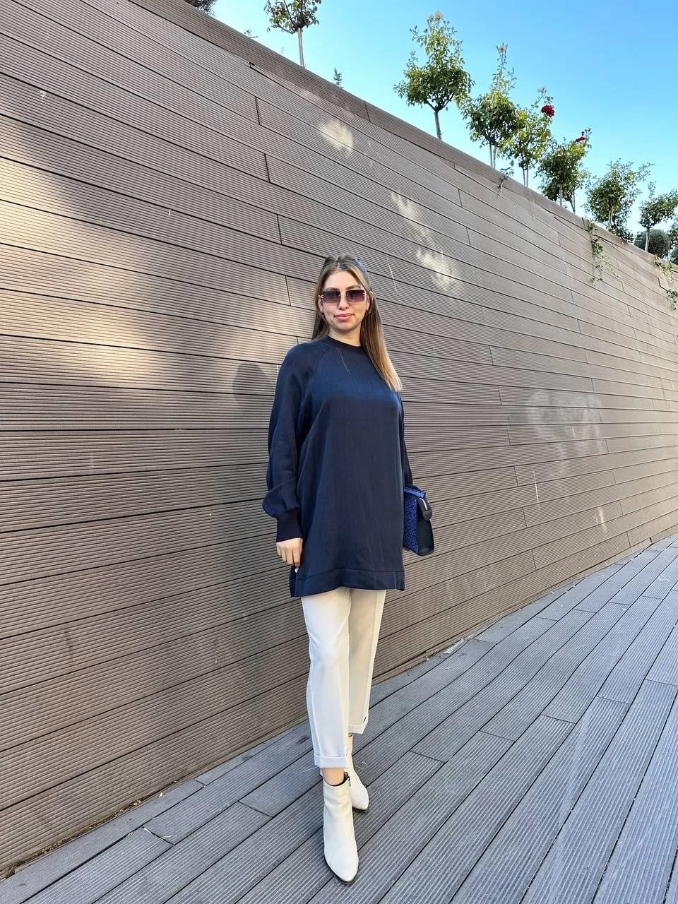 Nuss Triko 25K3005 Lacivert İpek Tunik
