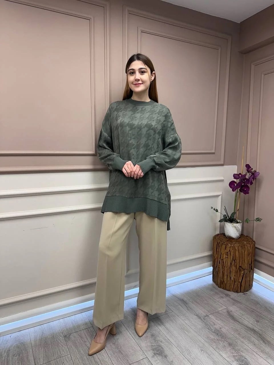 Nuss Triko 25Y3009 Haki Tunik