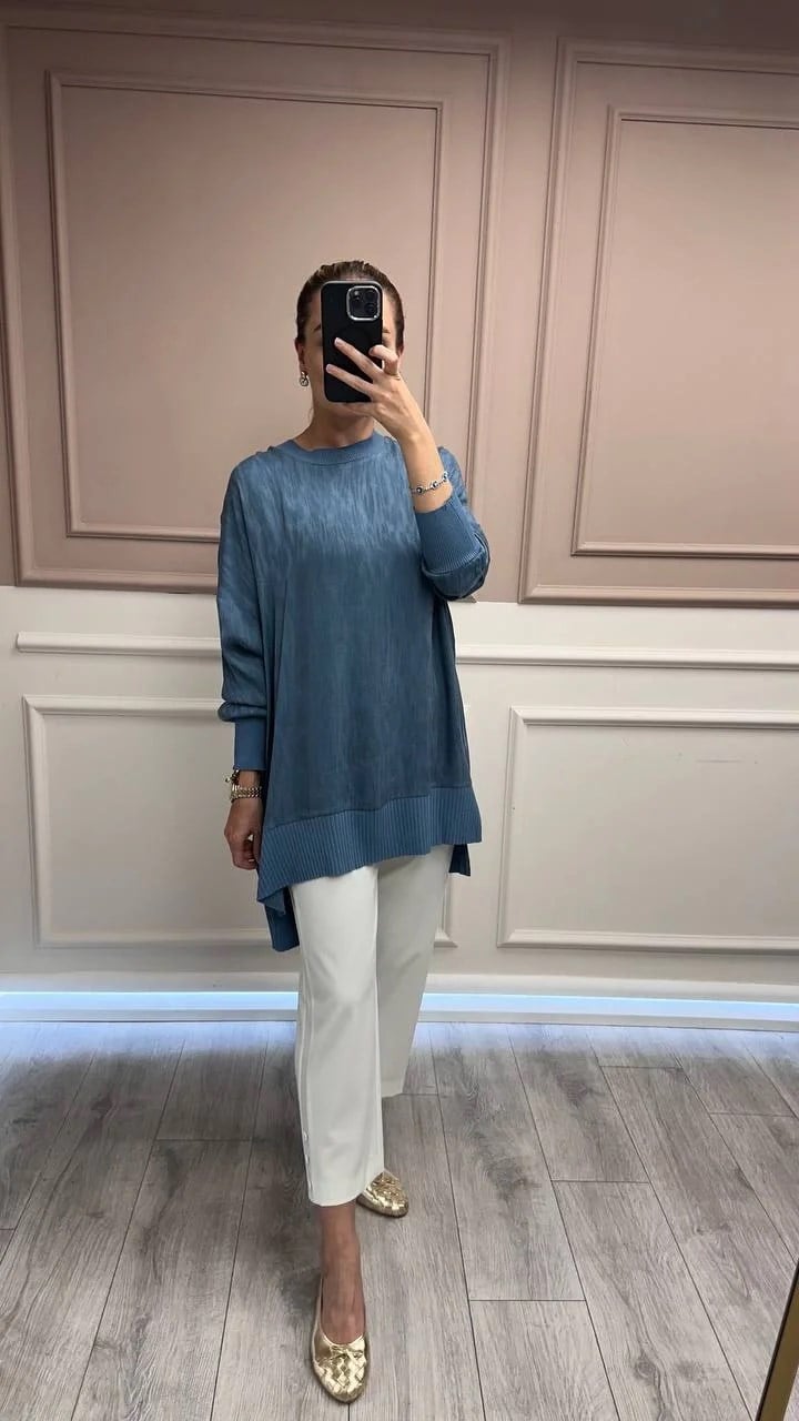 Nuss Triko 25Y3009 Mavi Tunik