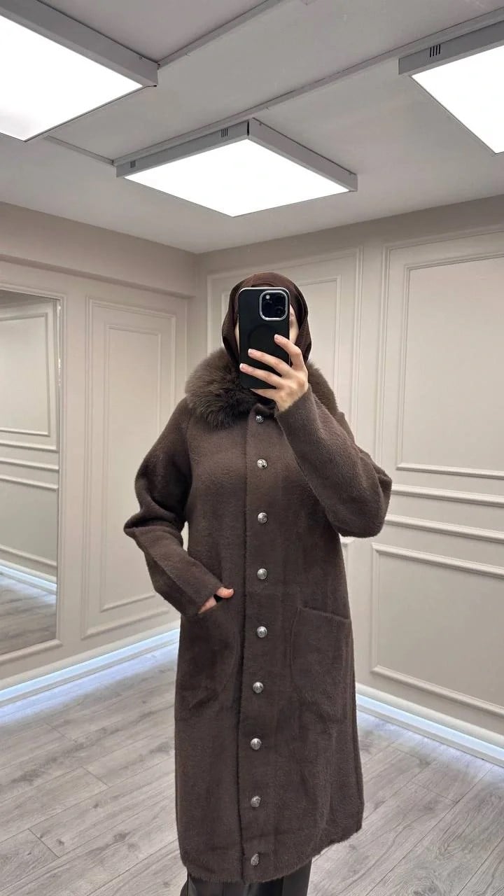Nuss Triko NS-26K7011 Kahve Angora Kaban