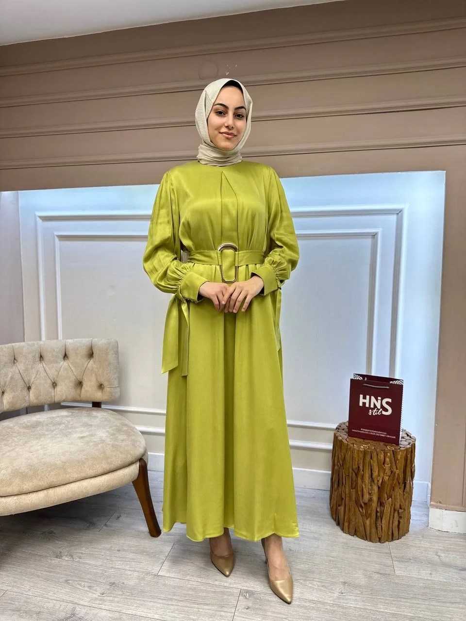Senna SD241041030045 Fıstık Yeşili Annabel Abiye